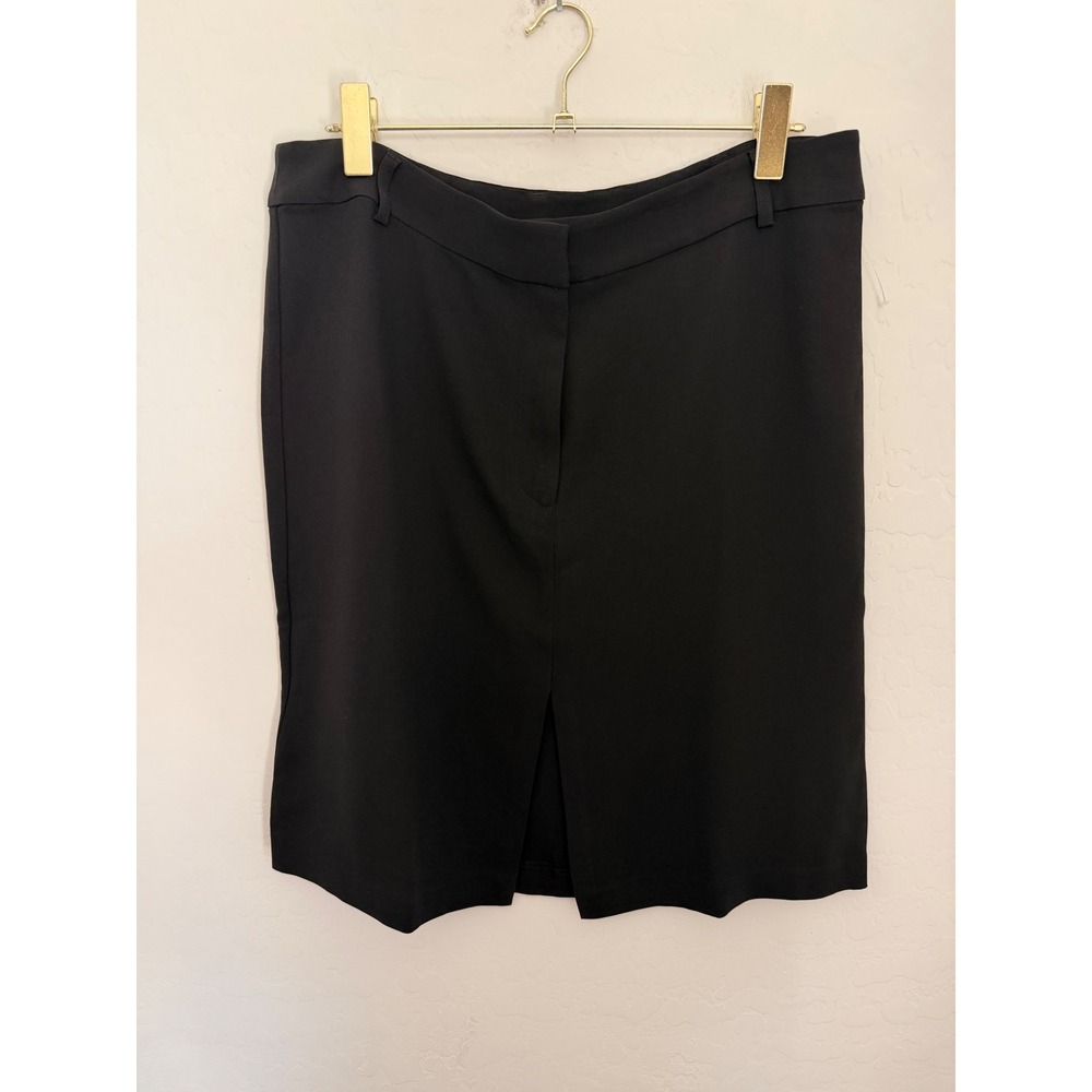 Reformation Black Pencil Skirt with Front Slit Size 12 Business Professional NEW